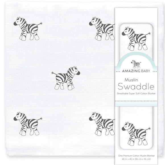 Amazing Baby Muslin Swaddle Multi-Use - 7 Uses Soft Cotton Blanket NEW 46" x 46" - Picture 1 of 13